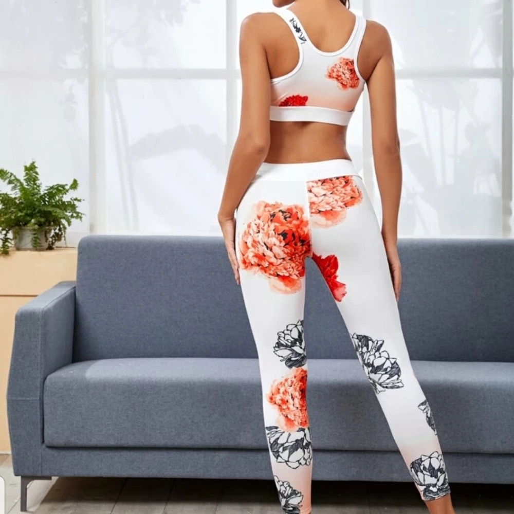 ●SOLD OUT●FLORAL PRINT SPORTS BRA & LEGGINGS SET - Picture 4 of 4